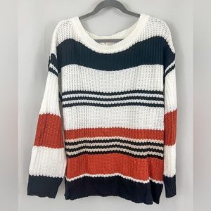 Cozy fall sweater, Black, Rust, White